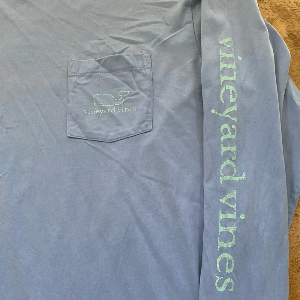 Vineyard Vines Men’s Size XL Light Blue 100% Cotton Long‎ Sleeve Graphic Shirt